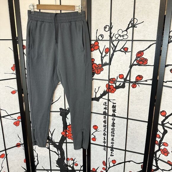 Gymshark Pants Mens S Gray Jogger Drawstring Zip Pockets Blend Ankle Zipper - Picture 1 of 6